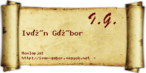 Iván Gábor névjegykártya