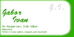 gabor ivan business card